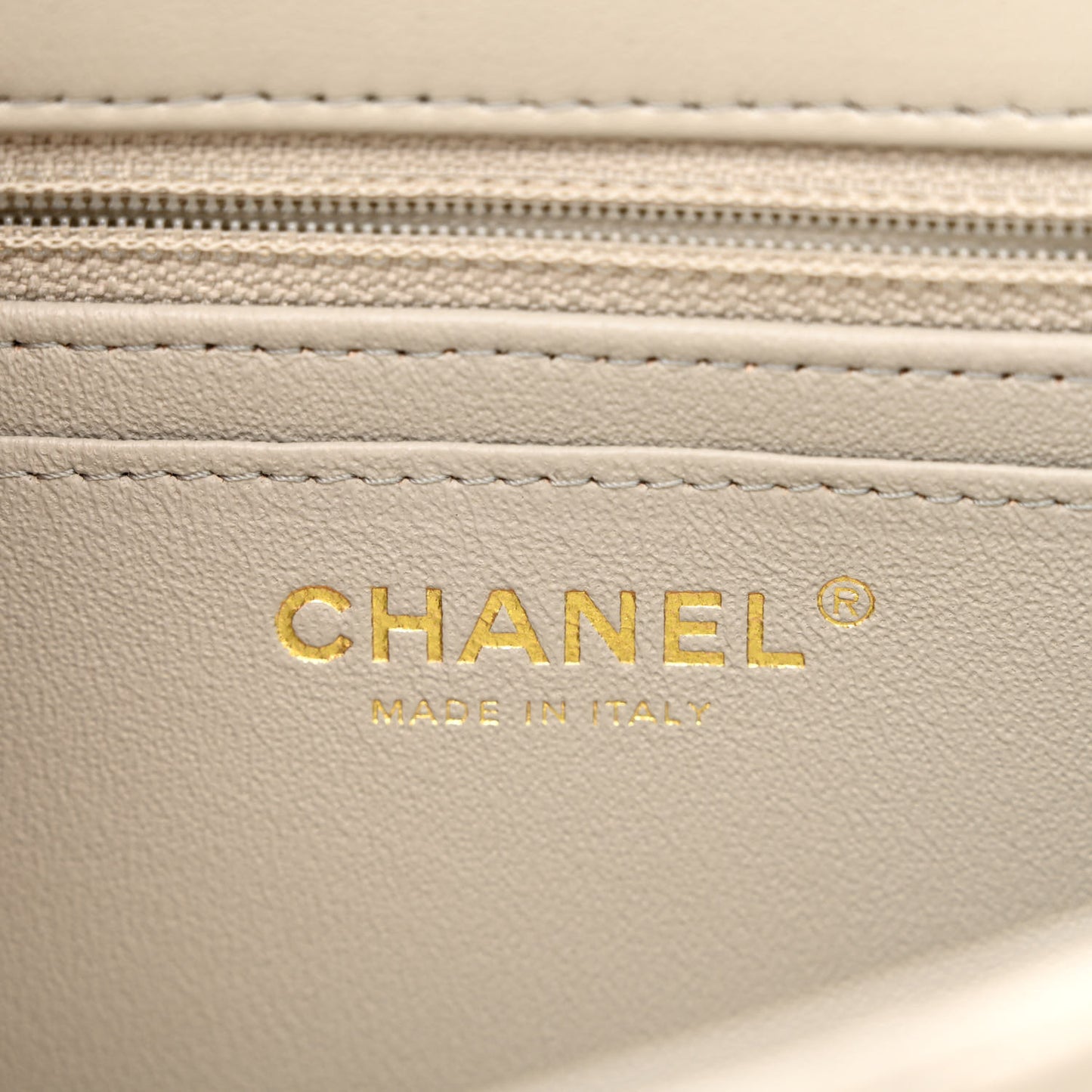 Lambskin Quilted Mini Rectangular Flap Grey