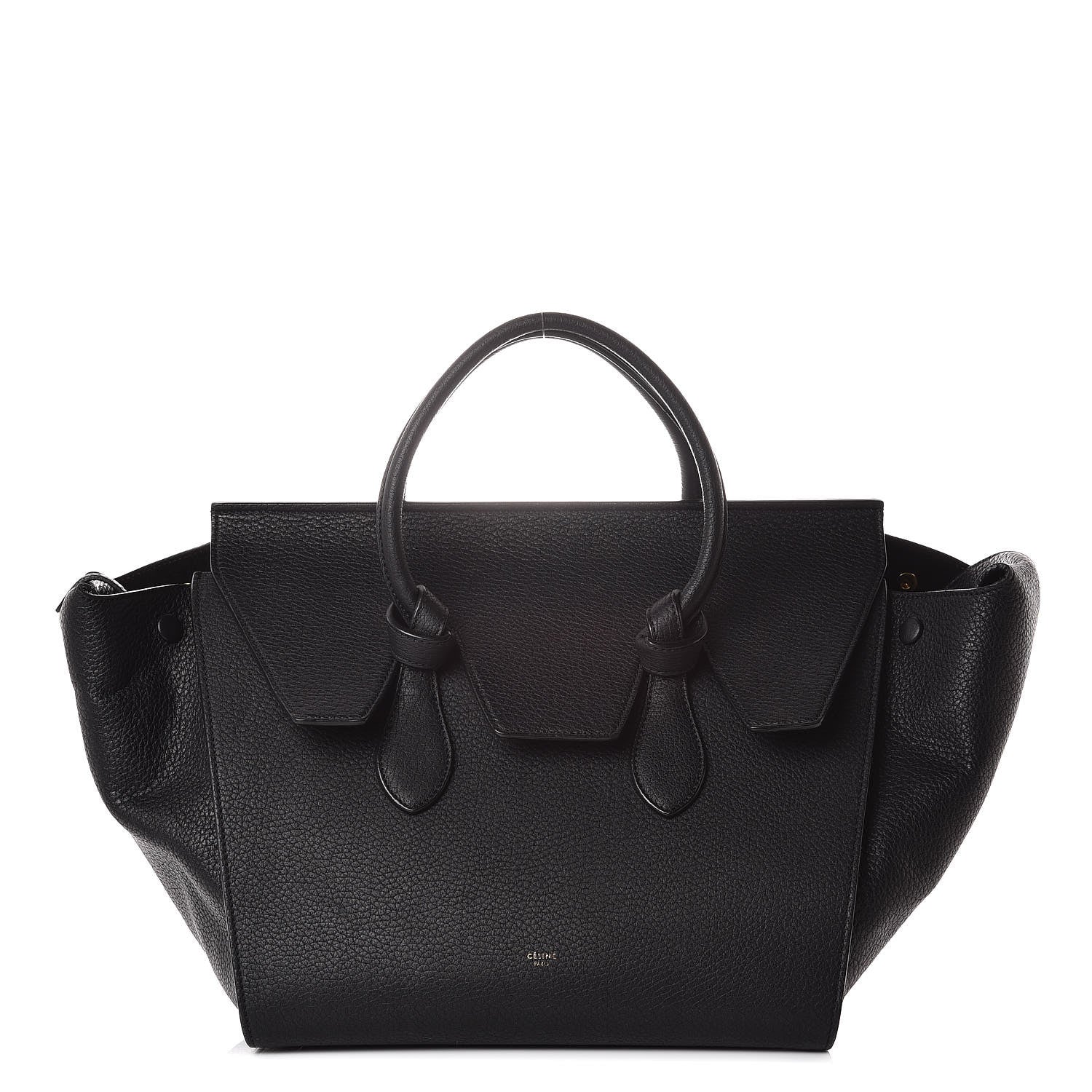 Celine Crisped Calfskin Medium Tie Knot Tote Black 1 of 15