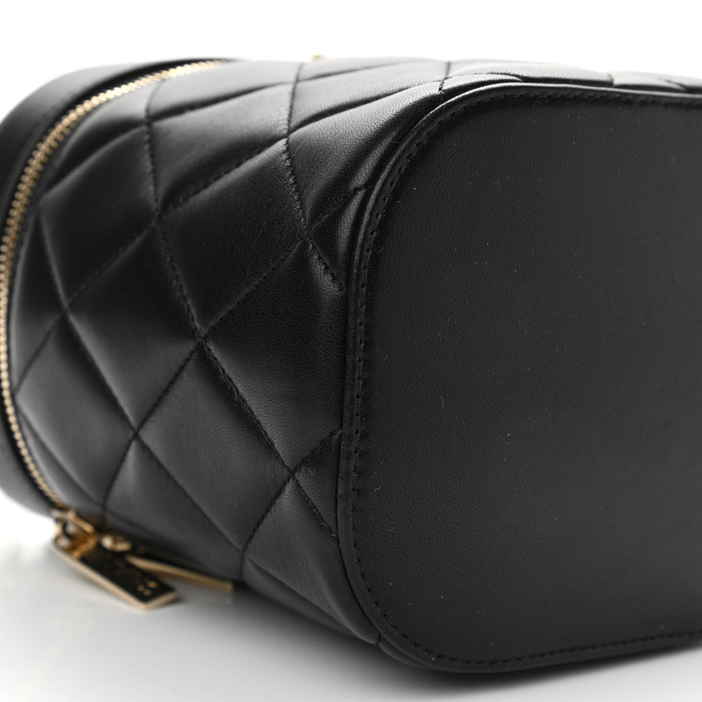 Lambskin Quilted Trendy Vanity Case Black
