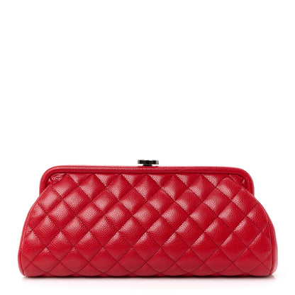 Chanel Caviar Quilted Timeless Clutch Red 1 of 11
