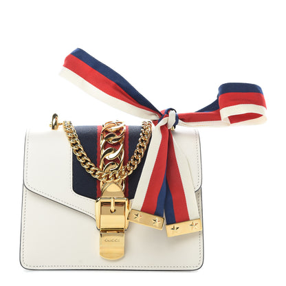 Gucci Calfskin Mini Sylvie Chain Shoulder Bag White 1 of 10