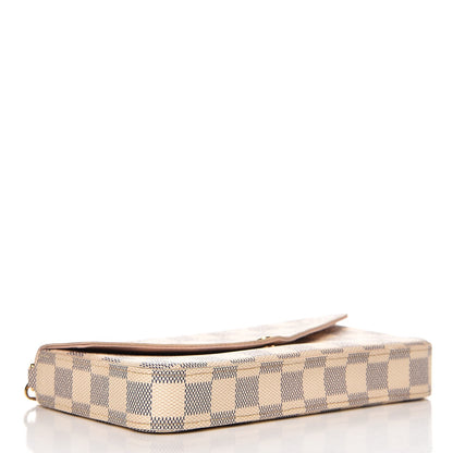 Louis Vuitton Damier Azur Pochette Felicie Chain Wallet Rose Ballerine 4 of 12