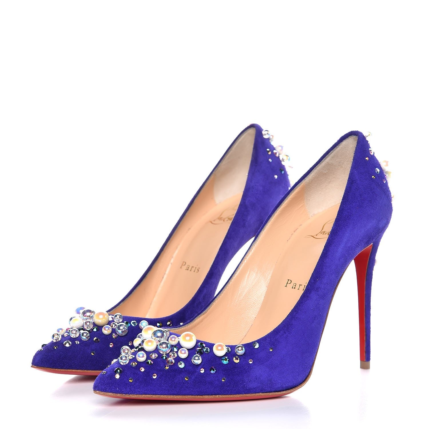 Christian Louboutin Suede Candidate 100 Pumps 37.5 Purple 3 of 8