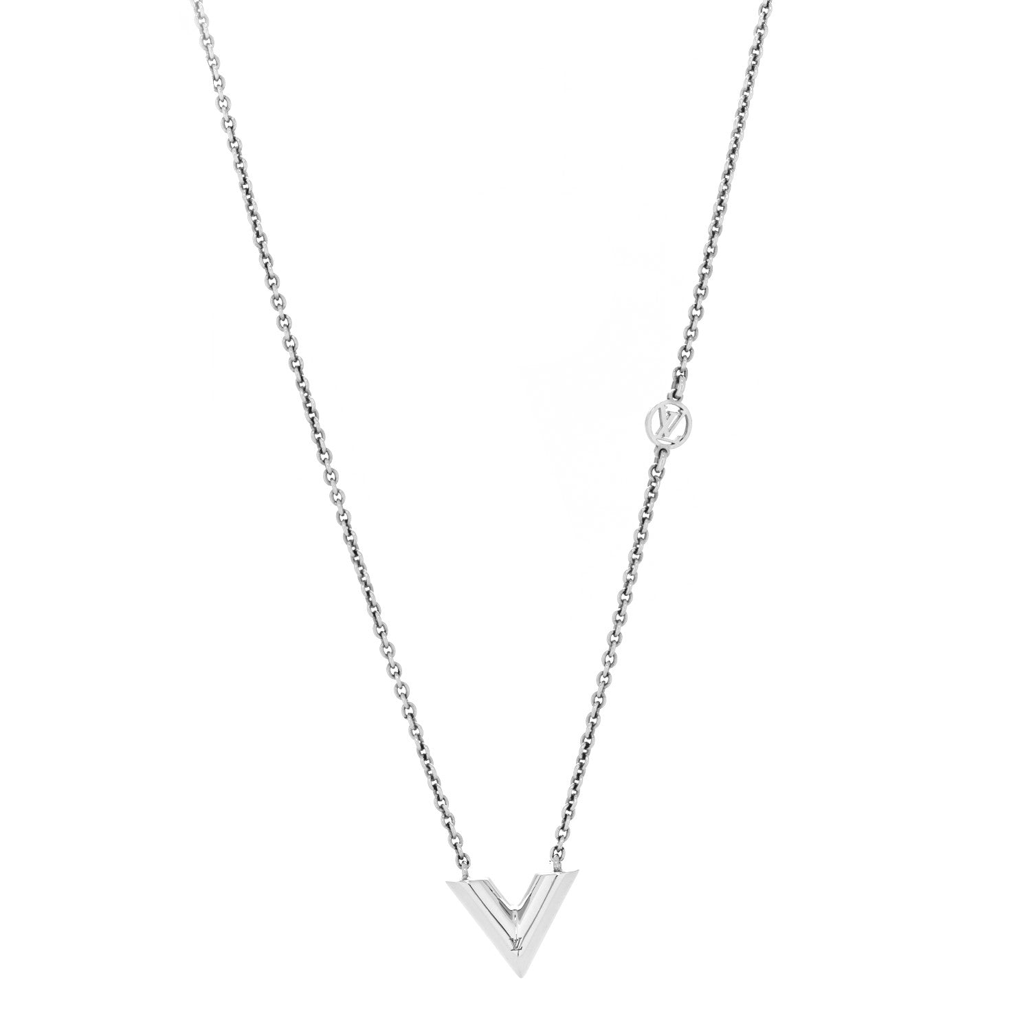Louis Vuitton Metal Essential V Supple Necklace Silver 2 of 6