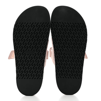 Hermes Suede Goatskin Womens Chypre Sandals 39 Rose Porcelaine 5 of 9
