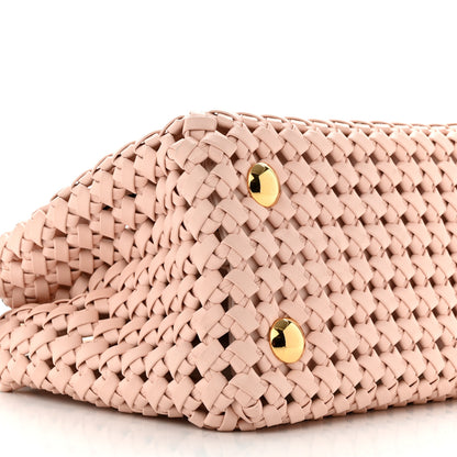 Fendi Nappa Woven Mini Peekaboo Iconic Satchel Rosa Confetto 13 of 15