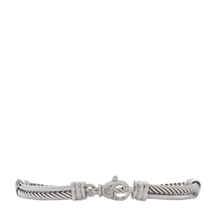 David Yurman Sterling Silver Diamond 3mm Crossover Bracelet 2 of 3