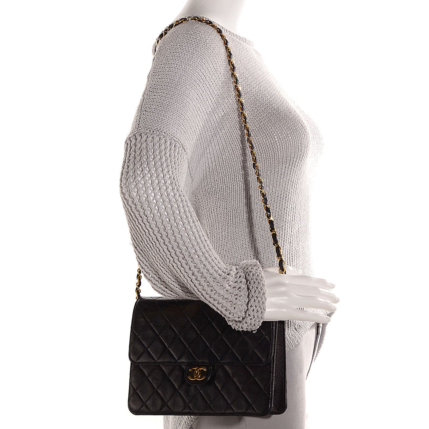 Lambskin Quilted Small Single Flap Black