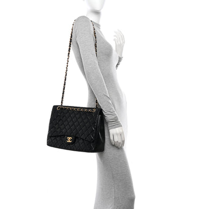 Chanel Lambskin Quilted Maxi Single Flap Black 2 of 12