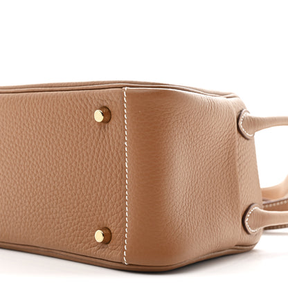Hermes Taurillon Clemence Mini Lindy 20 Gold 10 of 11