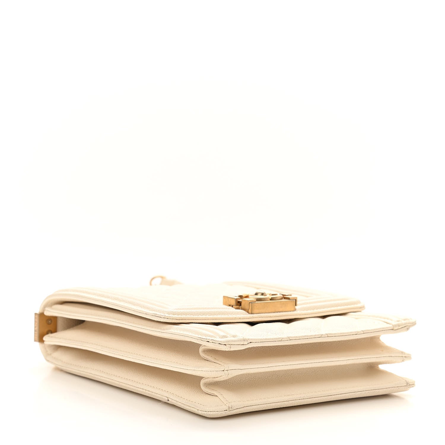 Chanel Caviar Quilted North South Boy Flap White 4 of 9