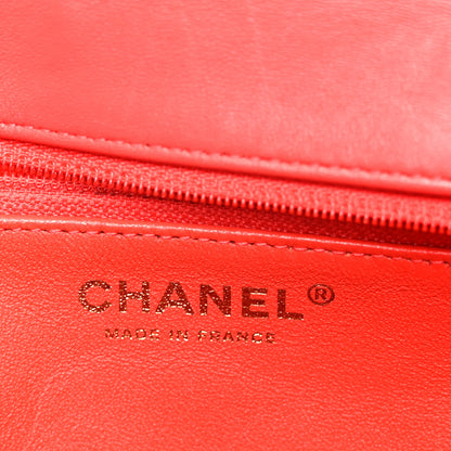 Chanel Lambskin Quilted Flap Clutch Red 6 of 10