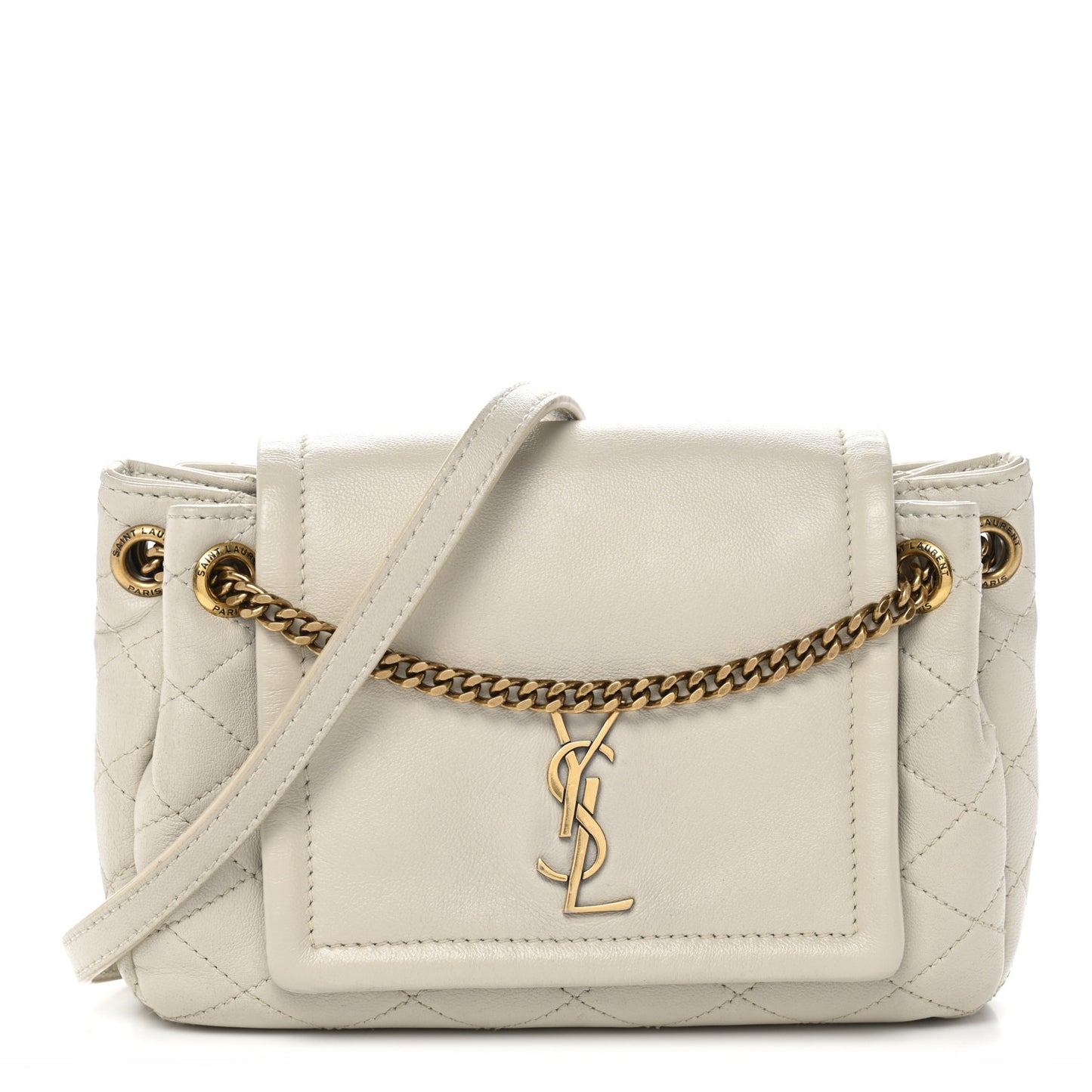 Lambskin Quilted Monogram Mini Nolita Crema Soft
