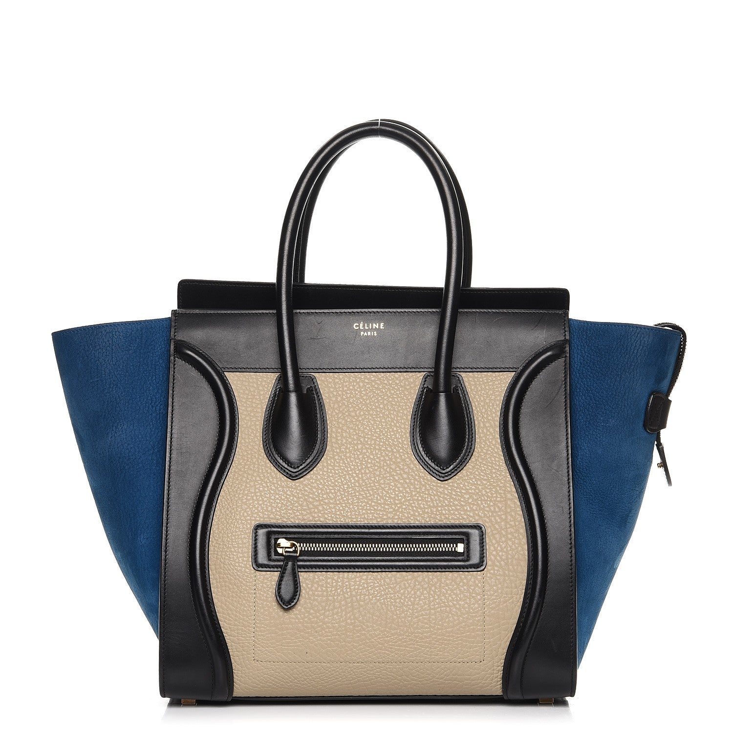 Celine Bullhide Calfskin Suede Mini Tri-Color Luggage Beige 1 of 10