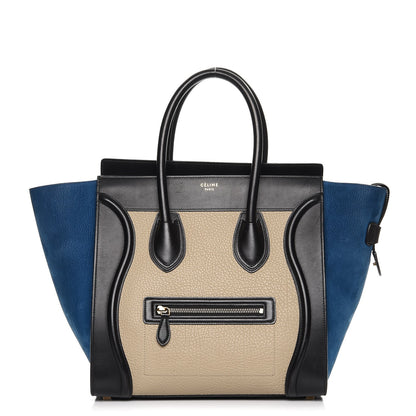 Celine Bullhide Calfskin Suede Mini Tri-Color Luggage Beige 1 of 10