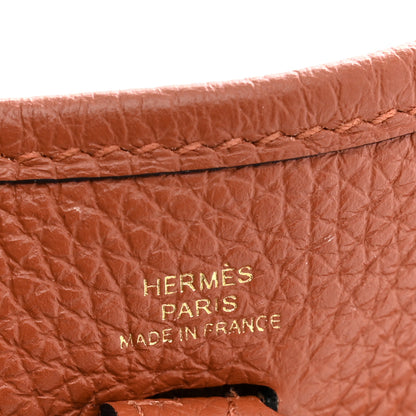 Hermes Taurillon Clemence Maxi Quadrille Evelyne TPM Cuivre Capucine Parme Rouge Duchess 6 of 11
