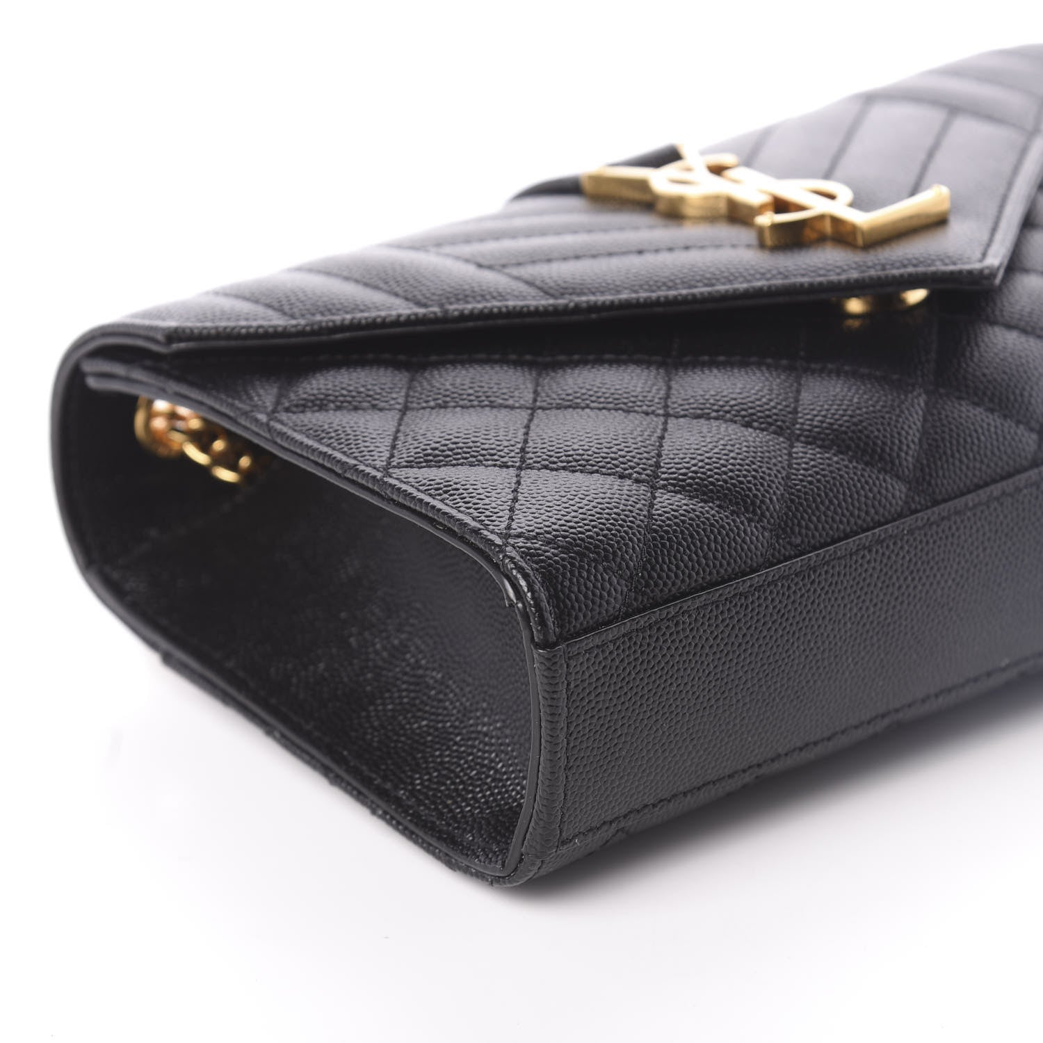 Saint Laurent Grain De Poudre Textured Mixed Matelasse Triquilt Small Monogram Satchel Black 8 of 9