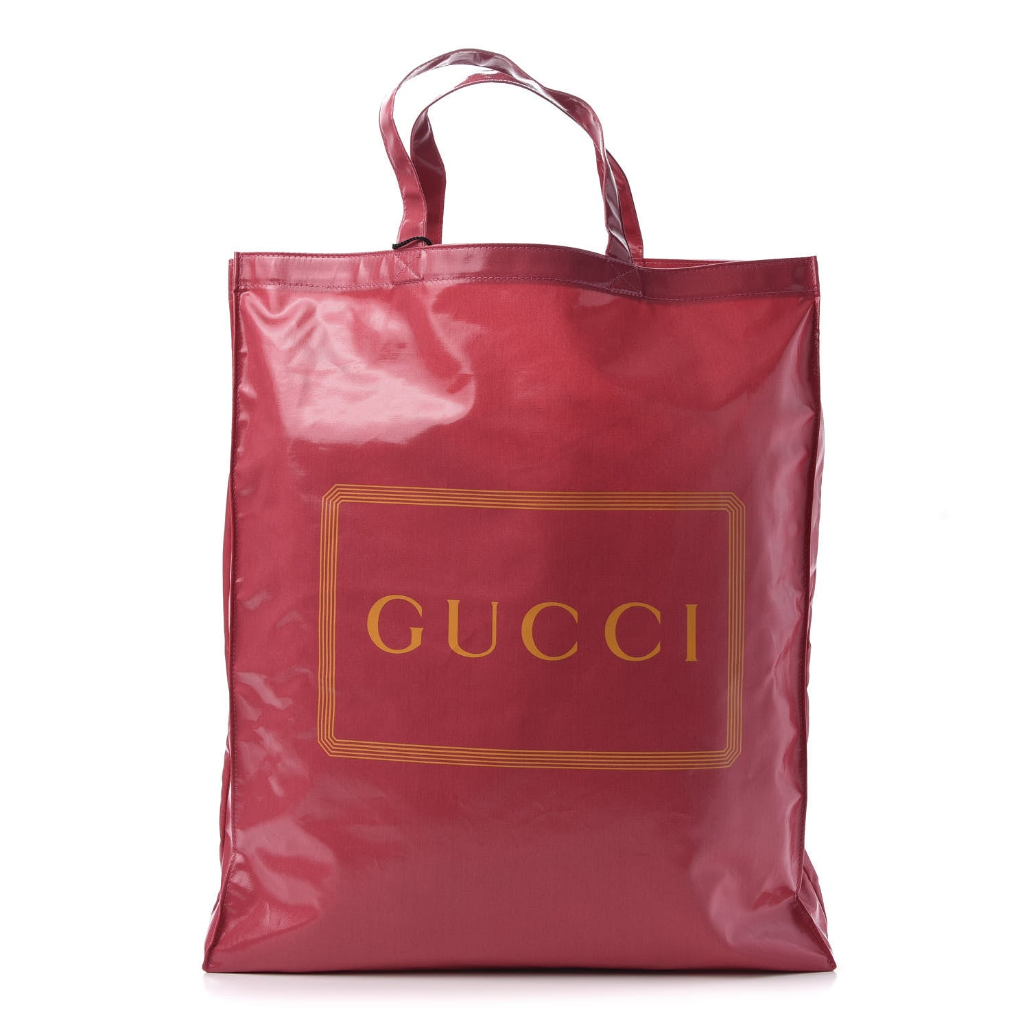 Gucci Patent Canvas Frame Logo Vertical Tote Glam Pink 1 of 9