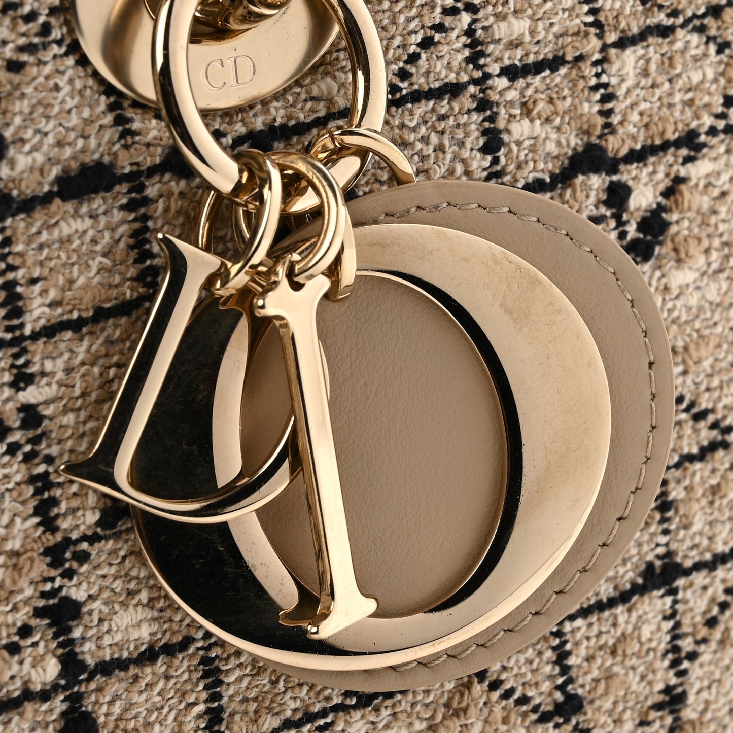 Tweed Cannage Medium Lady D-Joy Natural Black