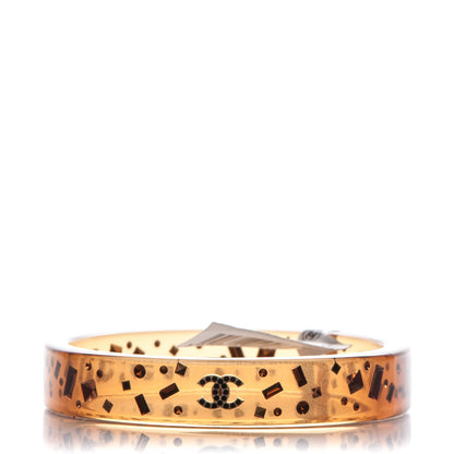 Chanel Resin Crystal CC Bangle Marron 1 of 3