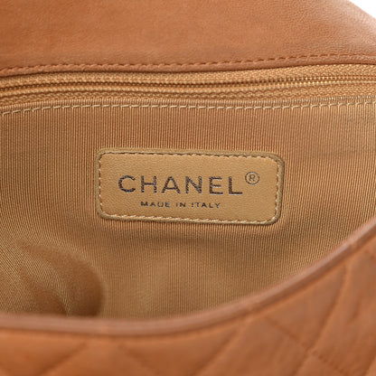 Chanel Washed Lambskin Chain Around Maxi Flap Bag Dark Beige 6 of 18