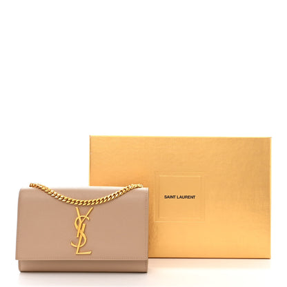 Saint Laurent Grain De Poudre Small Monogram Kate Satchel Dark Beige 11 of 11