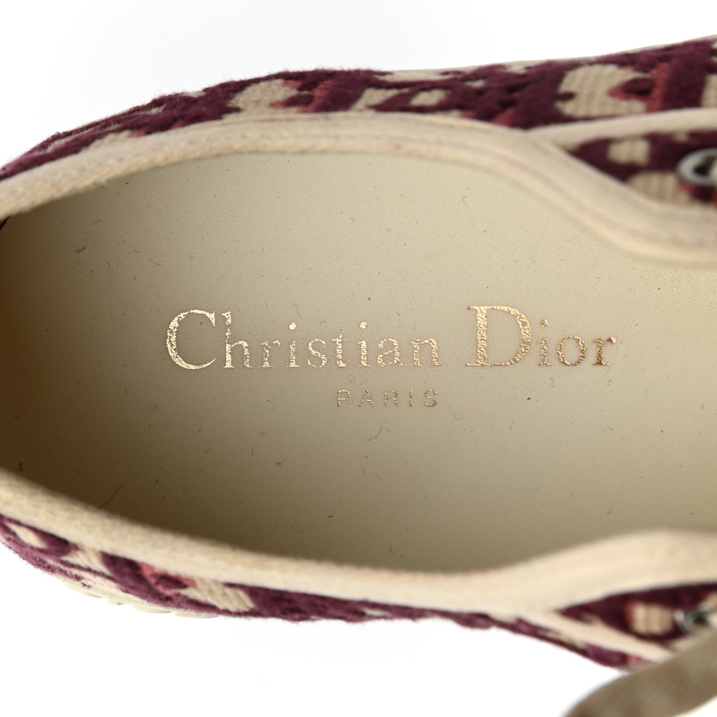 Canvas Oblique Walk'N'Dior Low Top Sneakers 38 Deep Amaranth