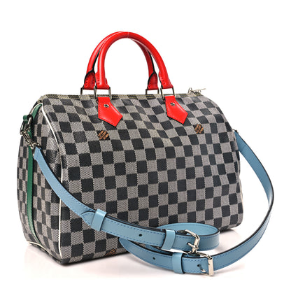 Louis Vuitton Damier Speedy Bandouliere 30 Black White 2 of 8