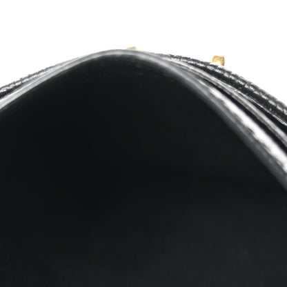 Saint Laurent Grain De Poudre Matelasse Chevron Monogram Credit Card Case Black 5 of 7