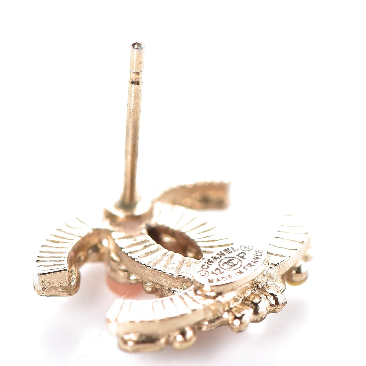 Crystal Gripoix CC Earrings Gold Multicolor