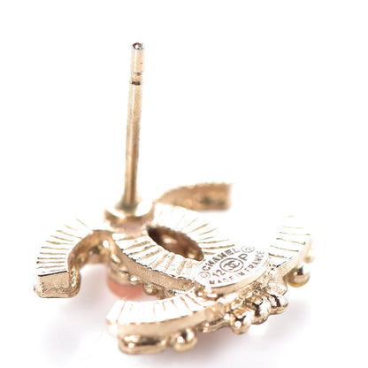 Chanel Crystal Gripoix CC Earrings Gold Multicolor 4 of 5