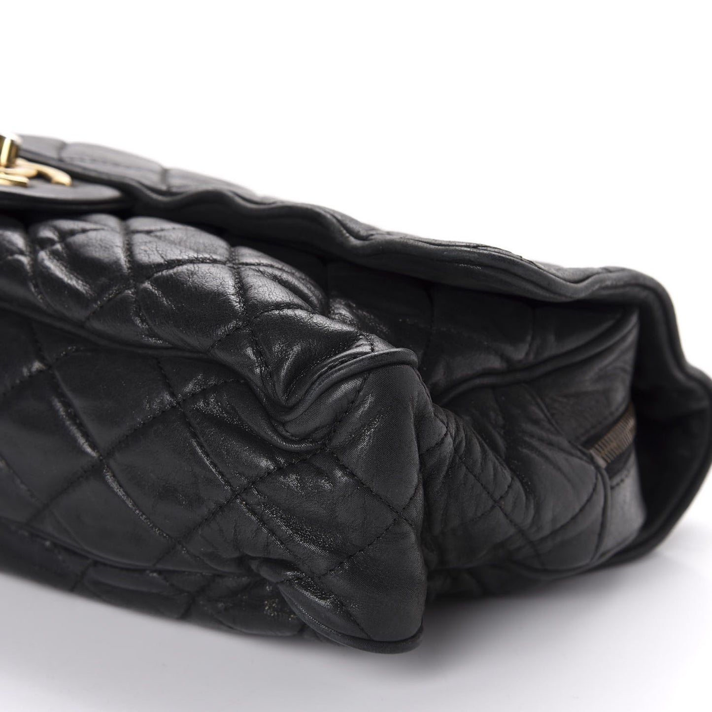 Iridescent Calfskin Quilted Maxi Shiva Flap Black