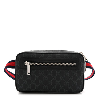 Gucci Soft GG Supreme Monogram Web Belt Bag Black Grey 1 of 10