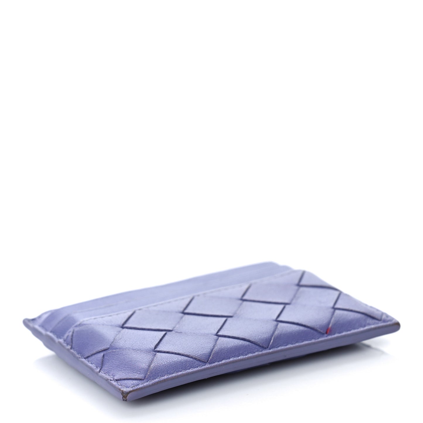 Nappa Intrecciato Woven Card Holder Purple