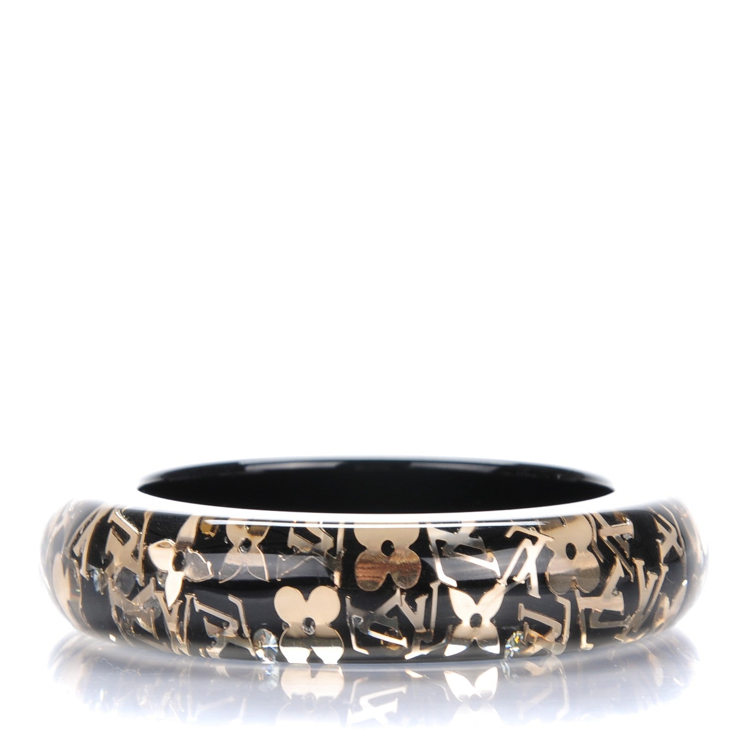 Louis Vuitton Resin Swarovski Medium Inclusion Bracelet GM Black 1 of 3