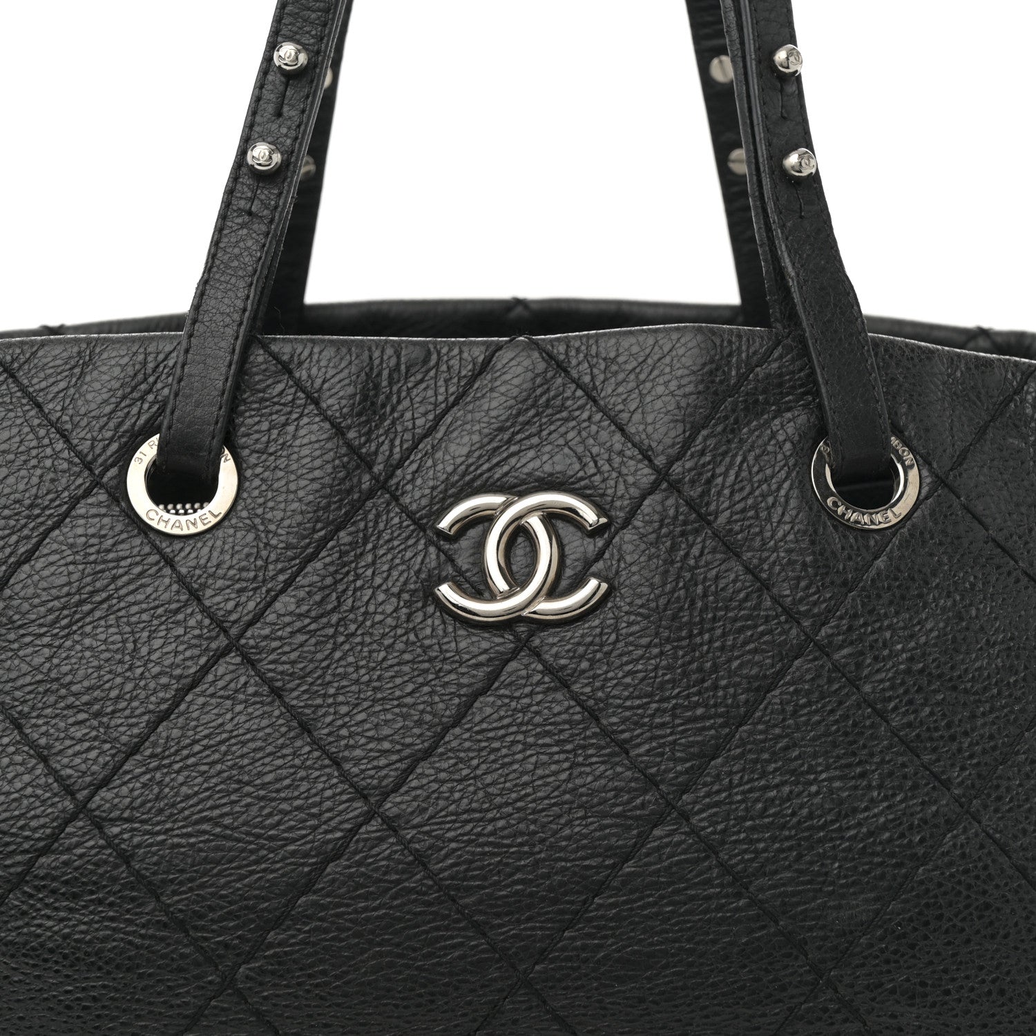 Chanel Glazed Calfskin Large On The Road Tote Black 9 of 13