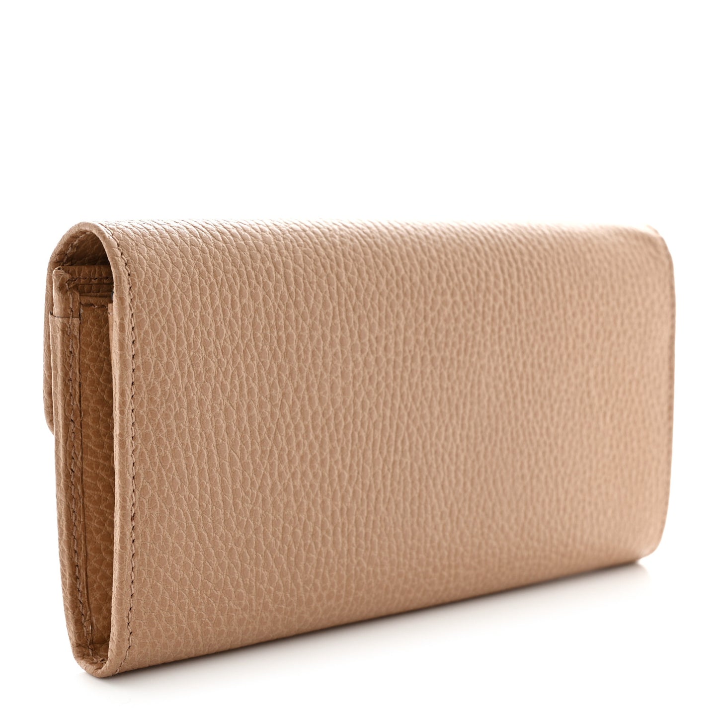 Dollar Calfskin Interlocking G Continental Wallet Camelia