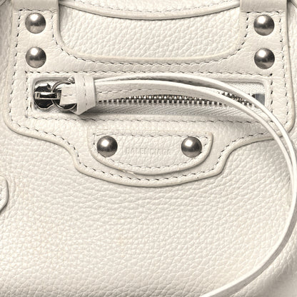 Balenciaga Grained Calfskin Neo Classic Silver Hardware Nano City Crossbody White 8 of 11
