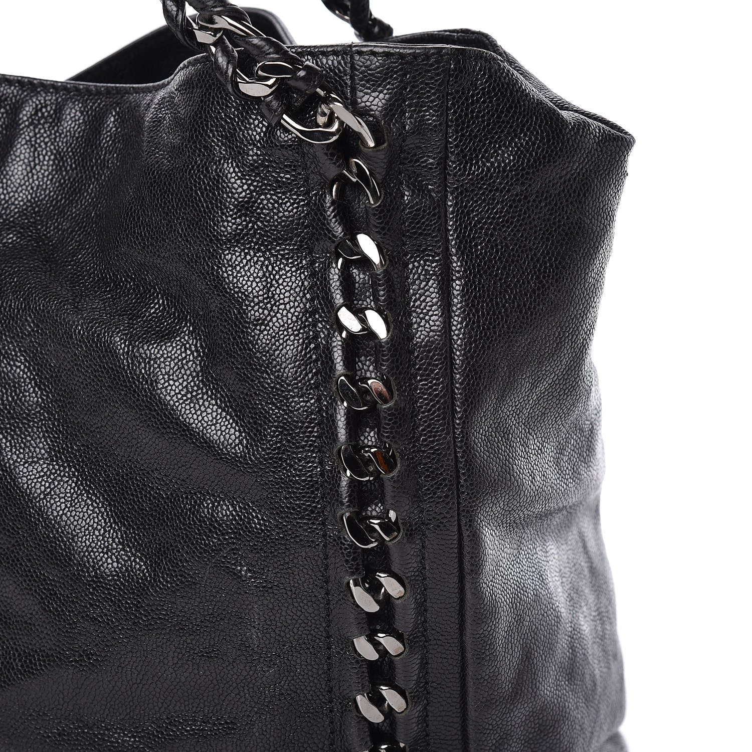 Chanel Glazed Calfskin Large Modern Chain Tote Black 13 of 27