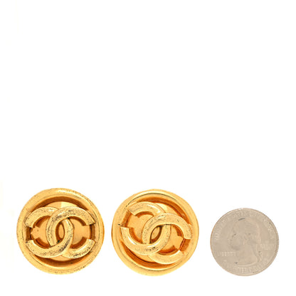 Chanel Round CC Clip On Earrings Gold 2 of 11