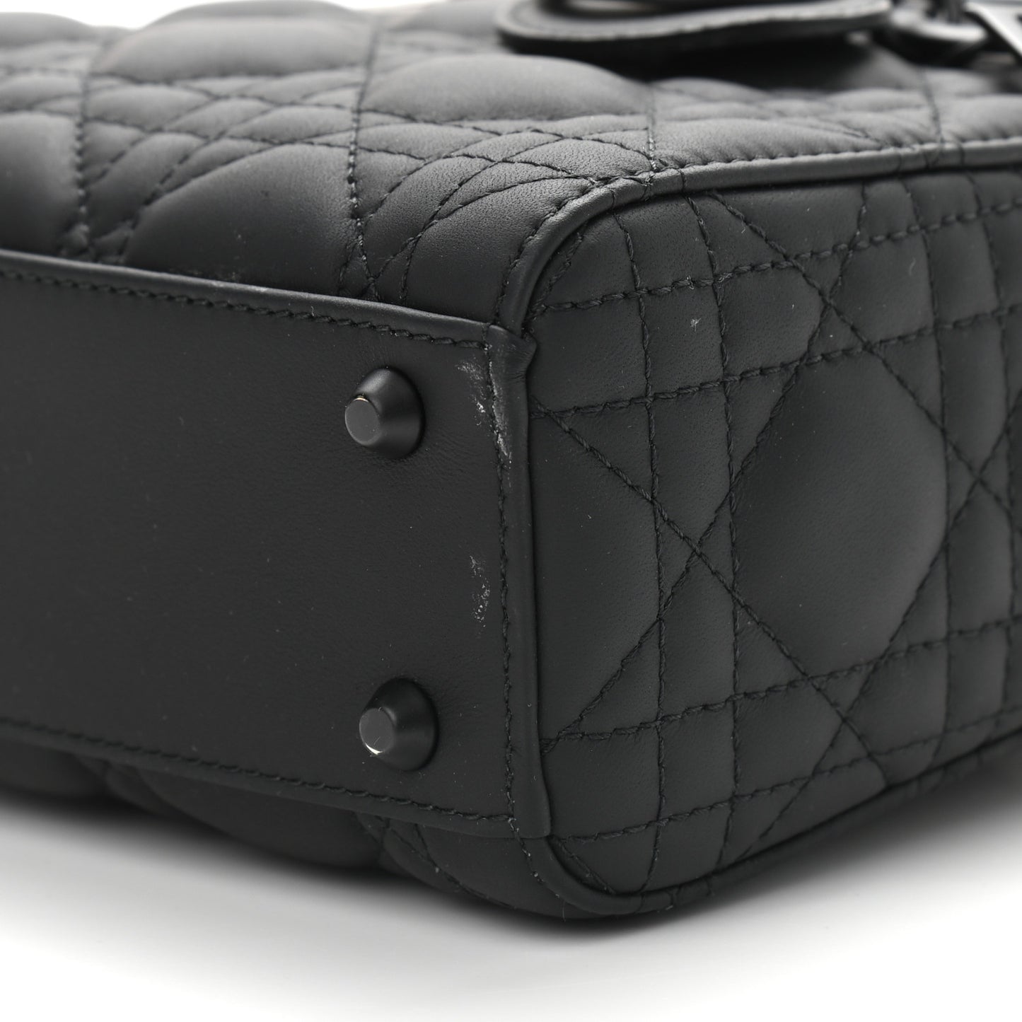 Ultra Matte Calfskin Cannage Mini Lady Dior Black