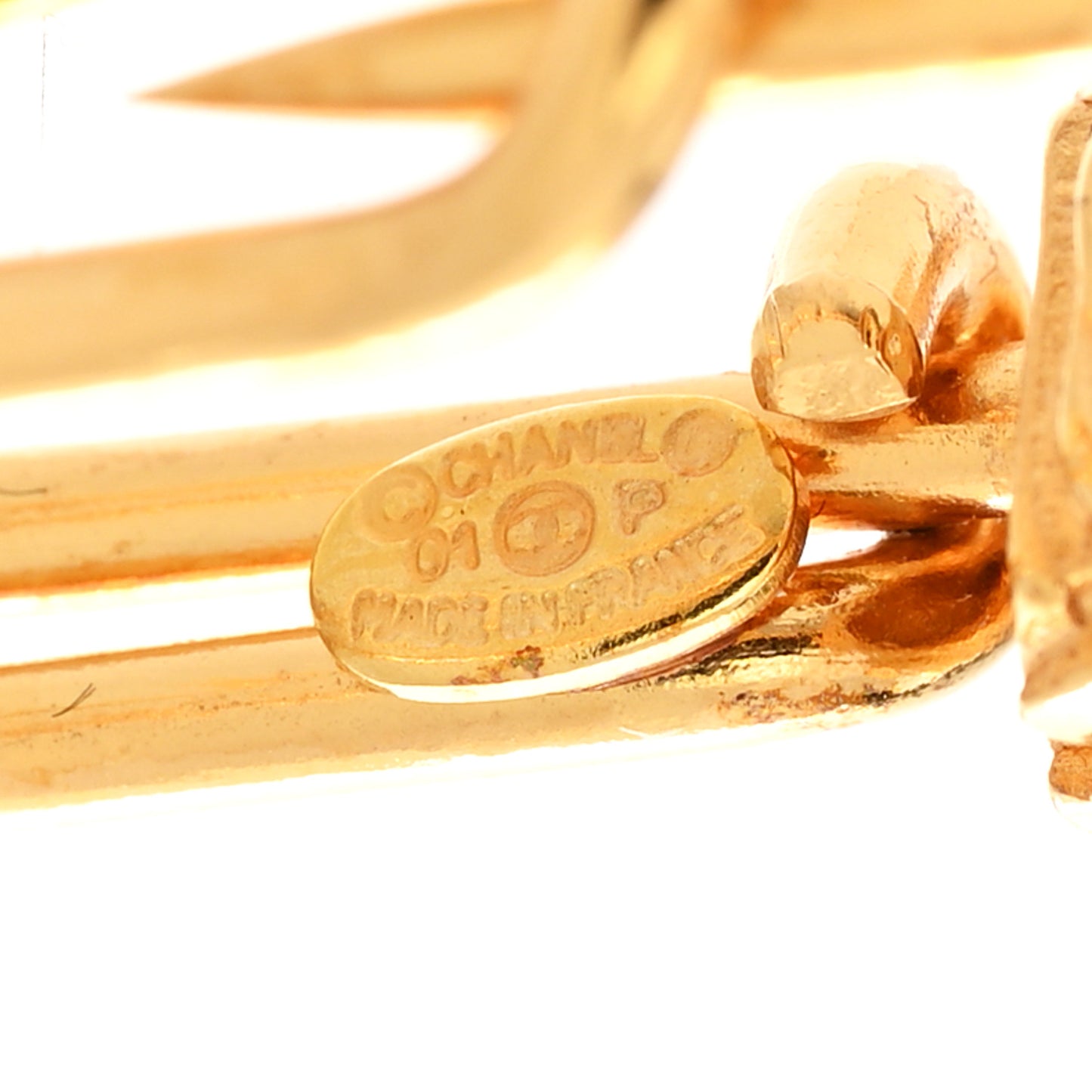 Metal Safety Pin Brooch Gold
