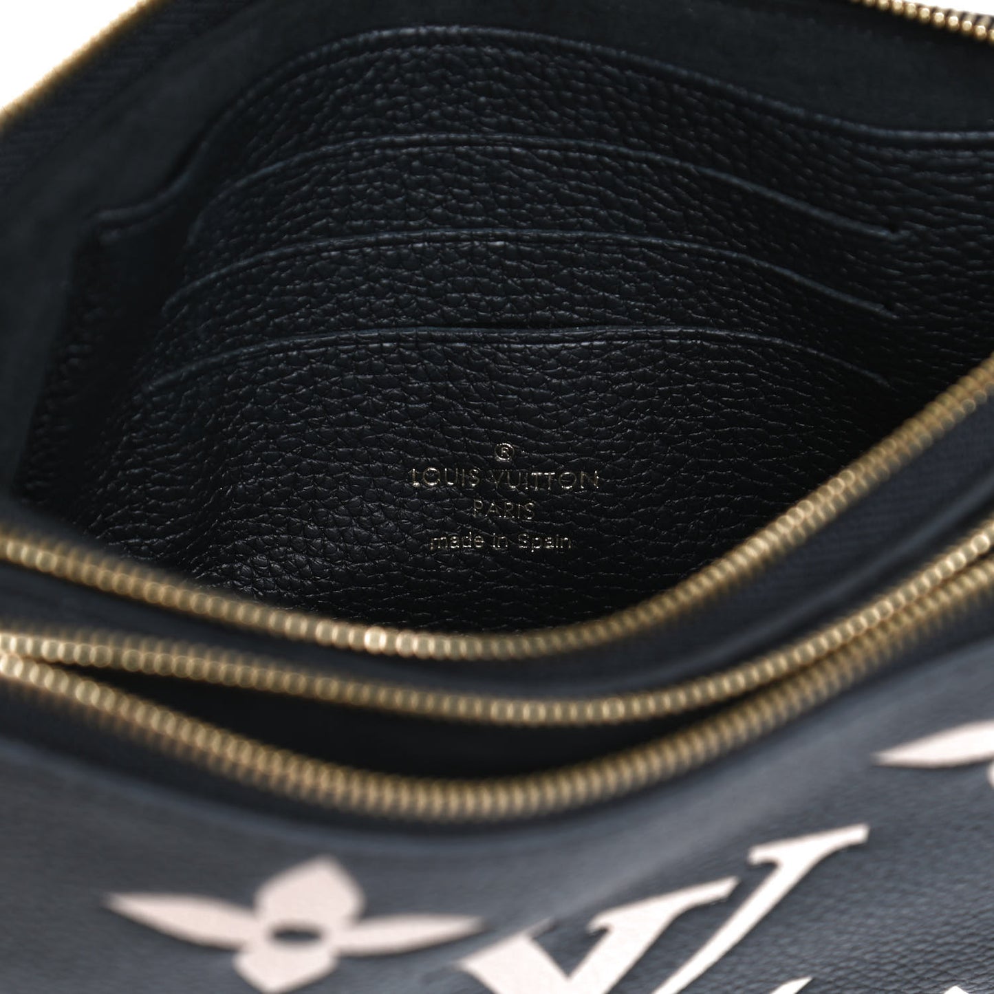 Empreinte Monogram Giant Double Zip Pochette Black Cream