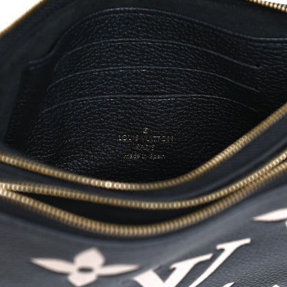 Louis Vuitton Empreinte Monogram Giant Double Zip Pochette Black Cream 6 of 11