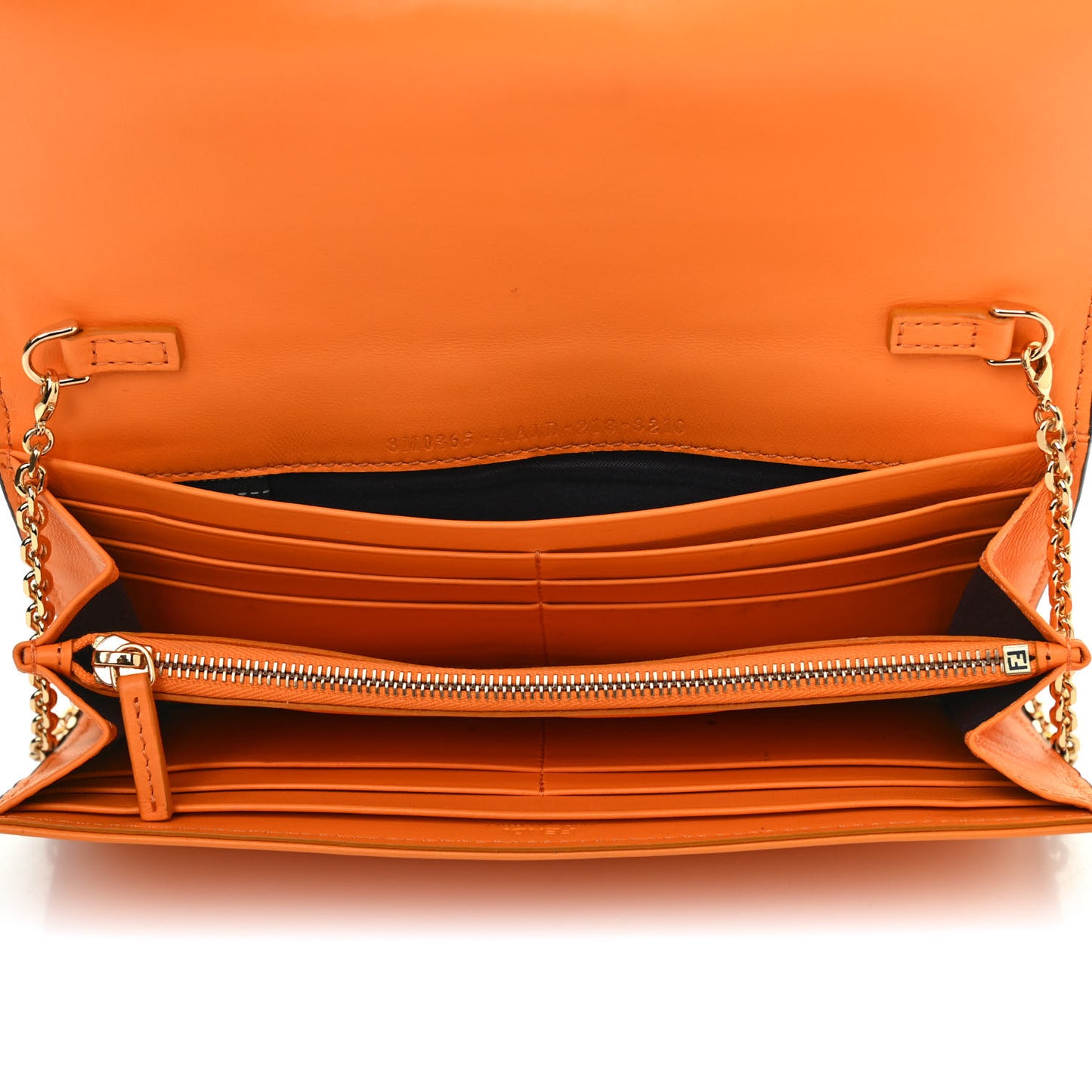 Nappa Matisse FF Embossed Continental Wallet On Chain Clementine