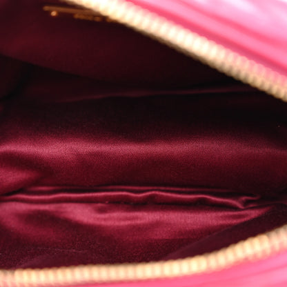 Miu Miu Vitello Lux Matelasse Zip Shoulder Bag Fuxia 5 of 11