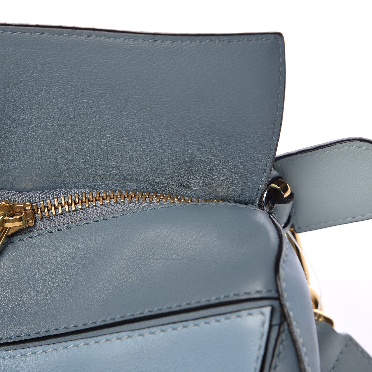 Calfskin Small Puzzle Bag Aqua Light Blue Stone Blue