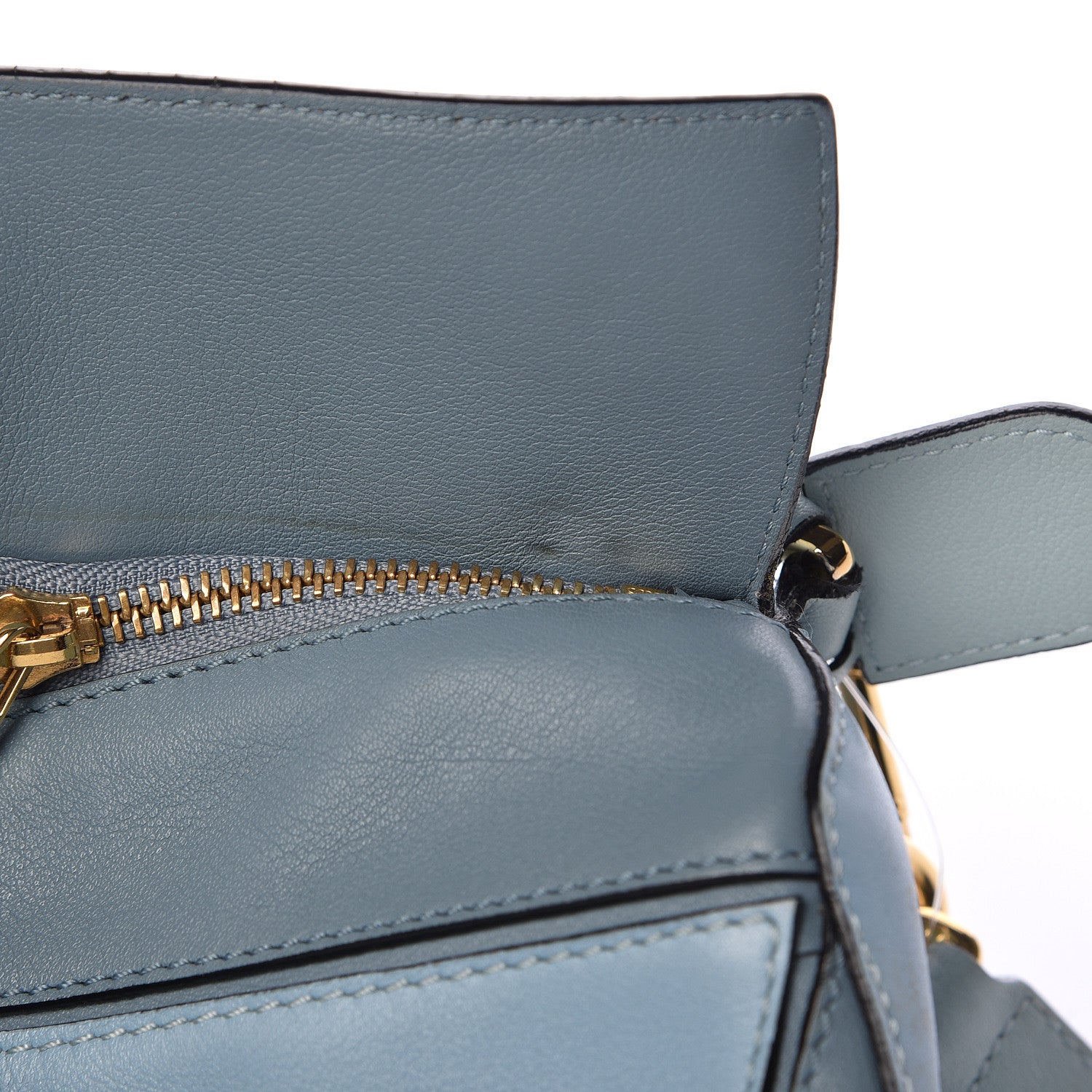 Loewe Calfskin Small Puzzle Bag Aqua Light Blue Stone Blue 11 of 15