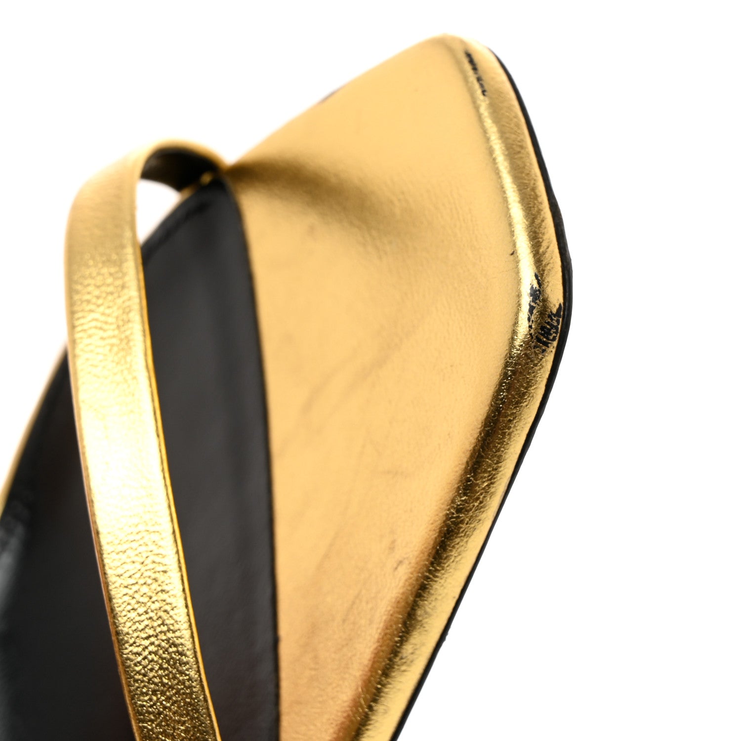 Saint Laurent Metallic Lambskin Opyum 110 Sandals 39 Oro 12 of 15