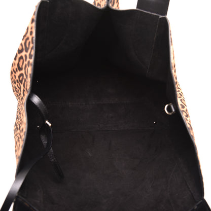 Lanvin Calfskin Pony Hair Trapeze Tote Black Leopard 5 of 9